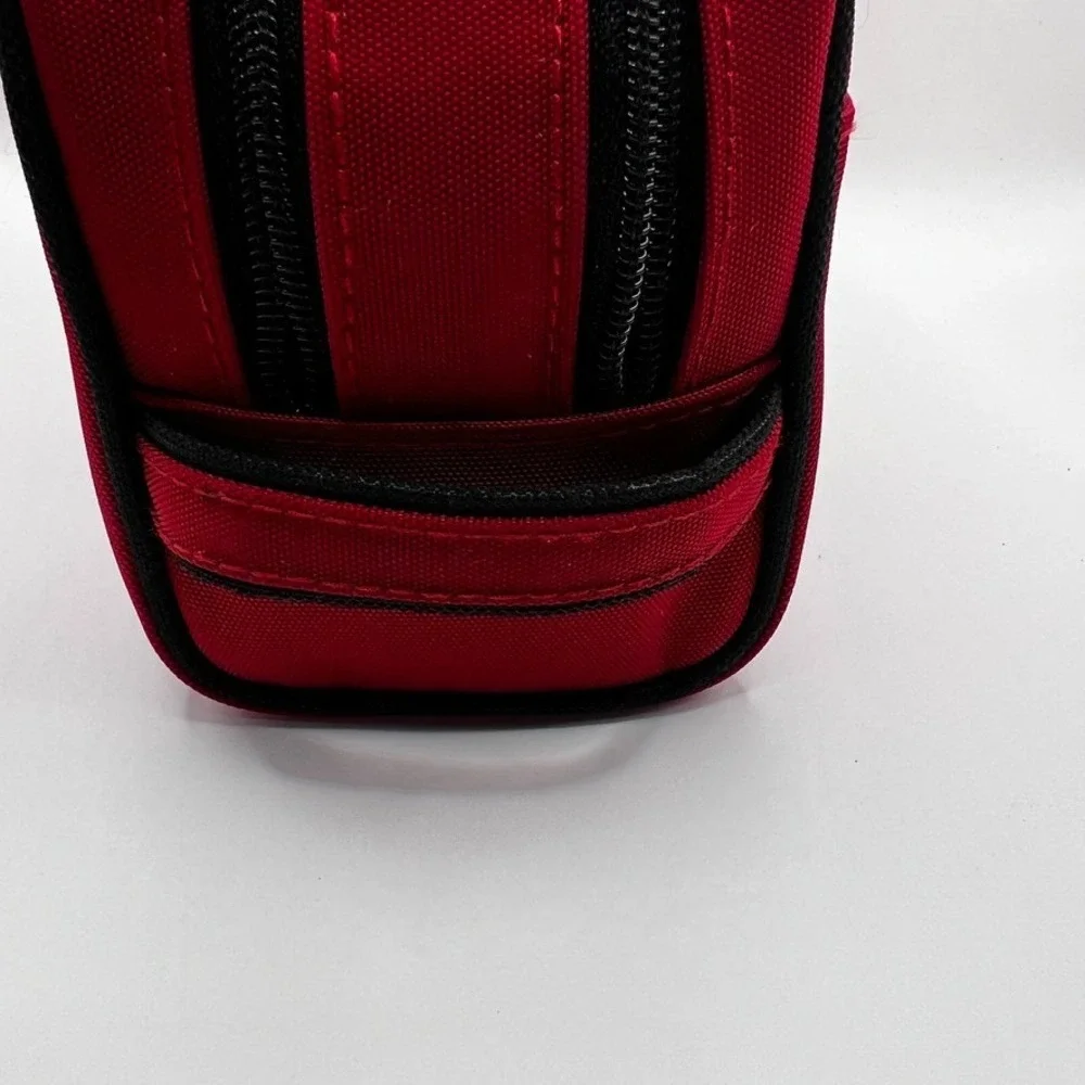 NEW Basics Red & Black Cosmetic Makeup Bag Pouch Zipper Closure Toiletry Bag